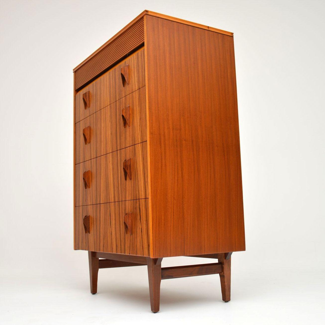 Wood 1960s Vintage Walnut and Zebrano Chest of Drawers by Eon