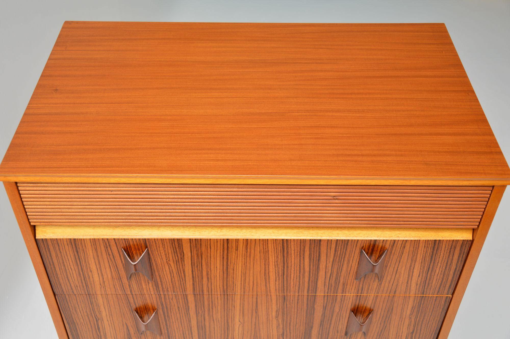 1960s Vintage Walnut and Zebrano Chest of Drawers by Eon 1