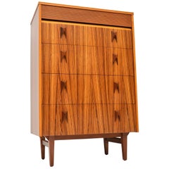 1960s Vintage Walnut and Zebrano Chest of Drawers by Eon