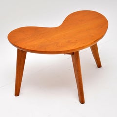 1960s Vintage Walnut Boomerang Side Table