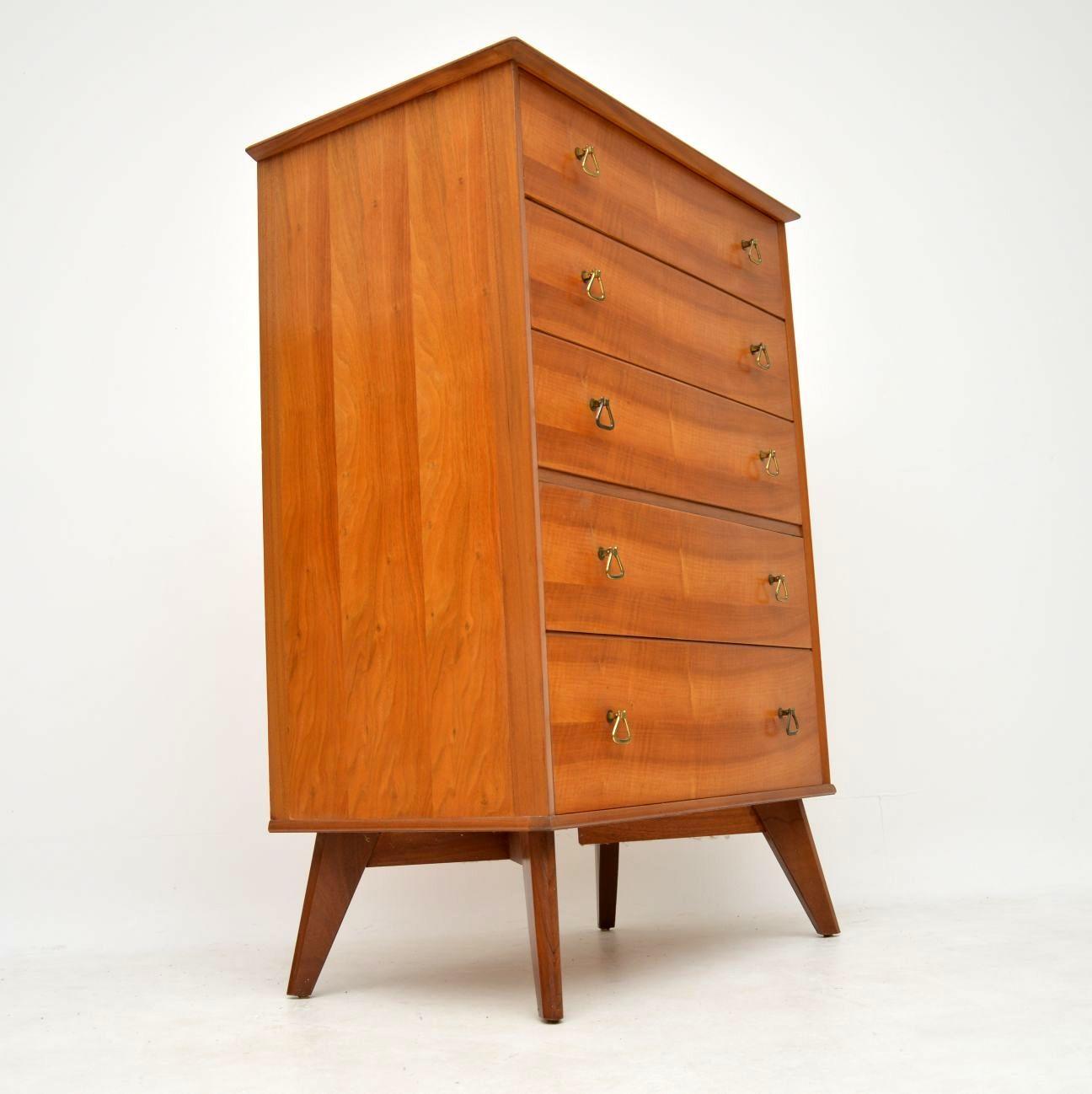 Mid-Century Modern 1960s Vintage Walnut Chest of Drawers by Alfred Cox