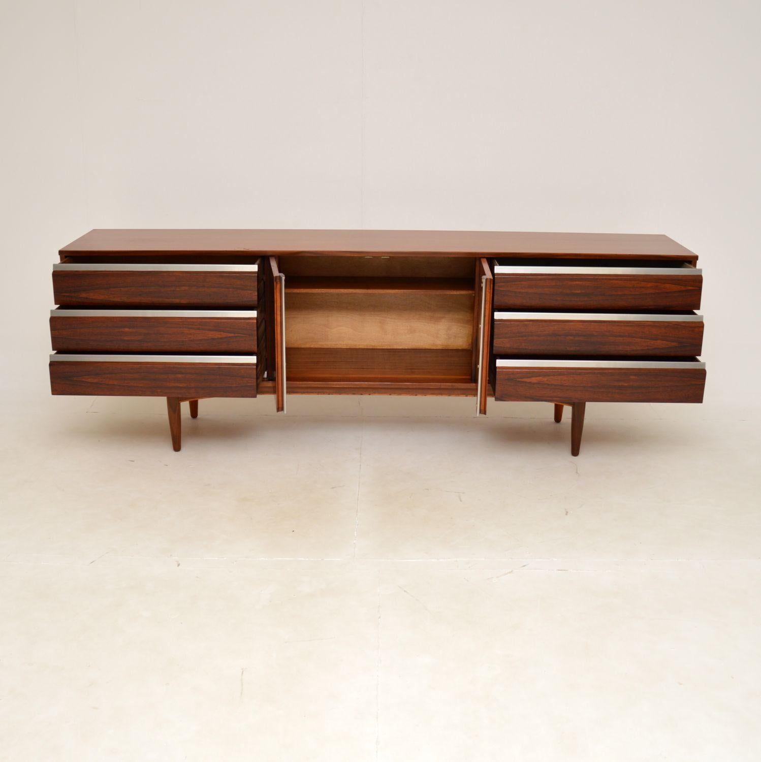 Mid-Century Modern 1960s Vintage Walnut & Chrome Sideboard For Sale