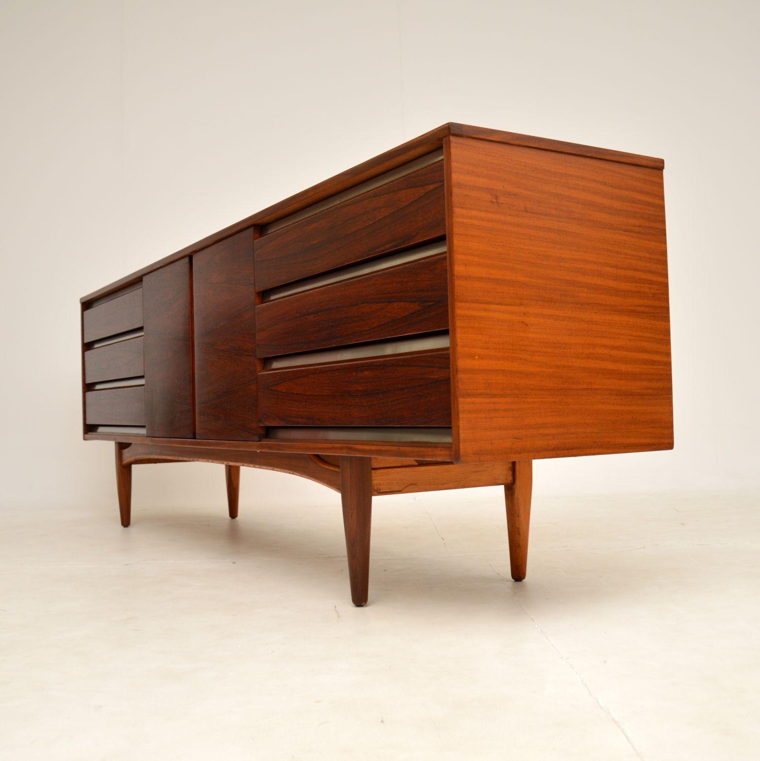 1960s Vintage Walnut & Chrome Sideboard In Good Condition For Sale In London, GB