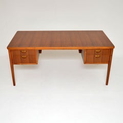 1960's Vintage Walnut Executive Desk by Gordon Russell