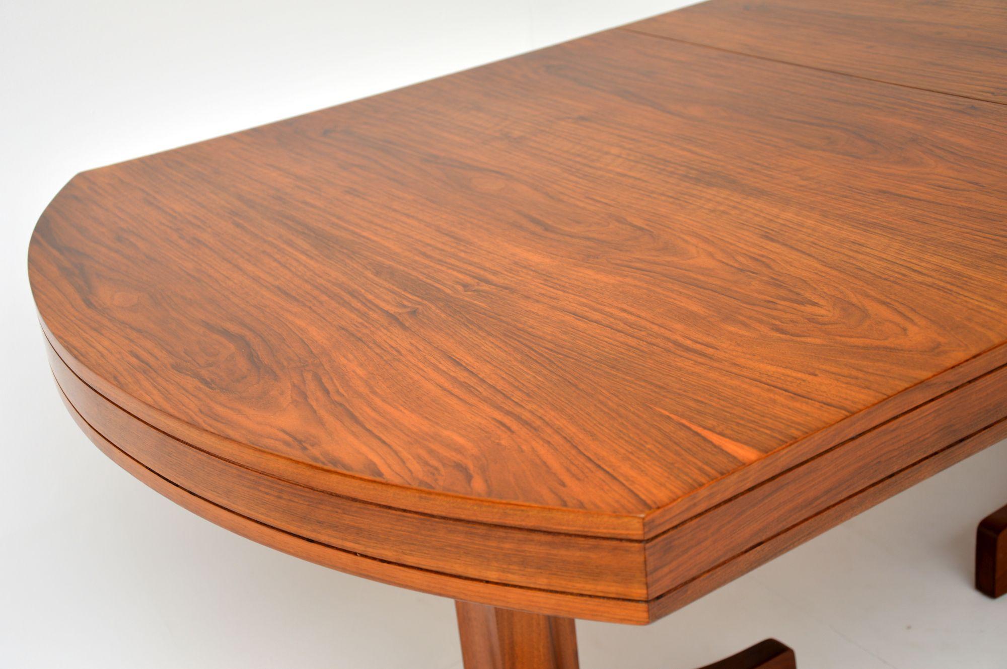 1960s Vintage Walnut Extending Dining Table by Robert Heritage 4