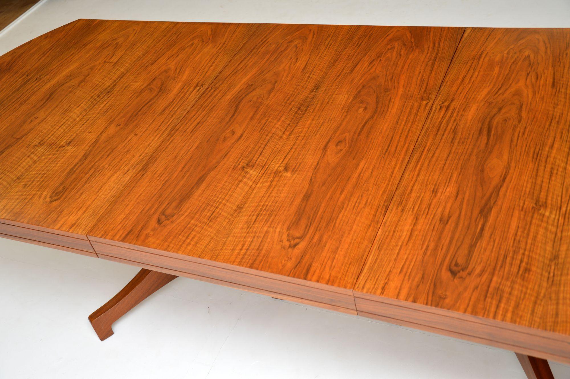 1960s Vintage Walnut Extending Dining Table by Robert Heritage 2