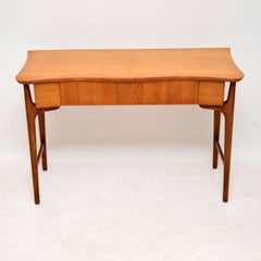 1960s Vintage Walnut and Satin Wood Desk or Console Table