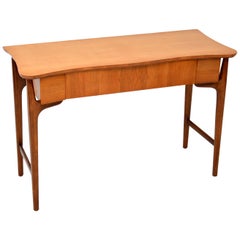 1960s Vintage Walnut and Satin Wood Desk or Console Table