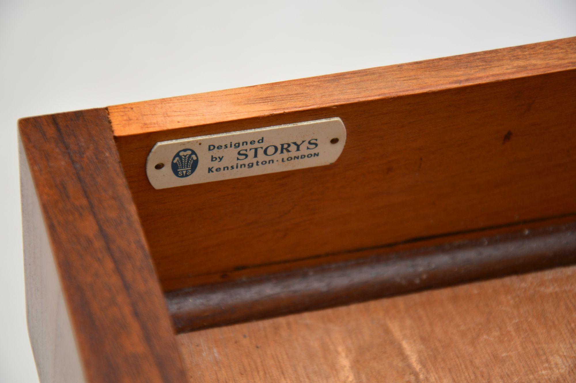 1960s Vintage Walnut & Teak Console Side Table / Desk 5