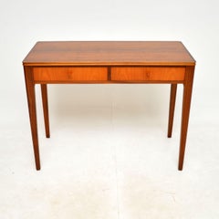 1960s Vintage Walnut & Teak Console Side Table / Desk