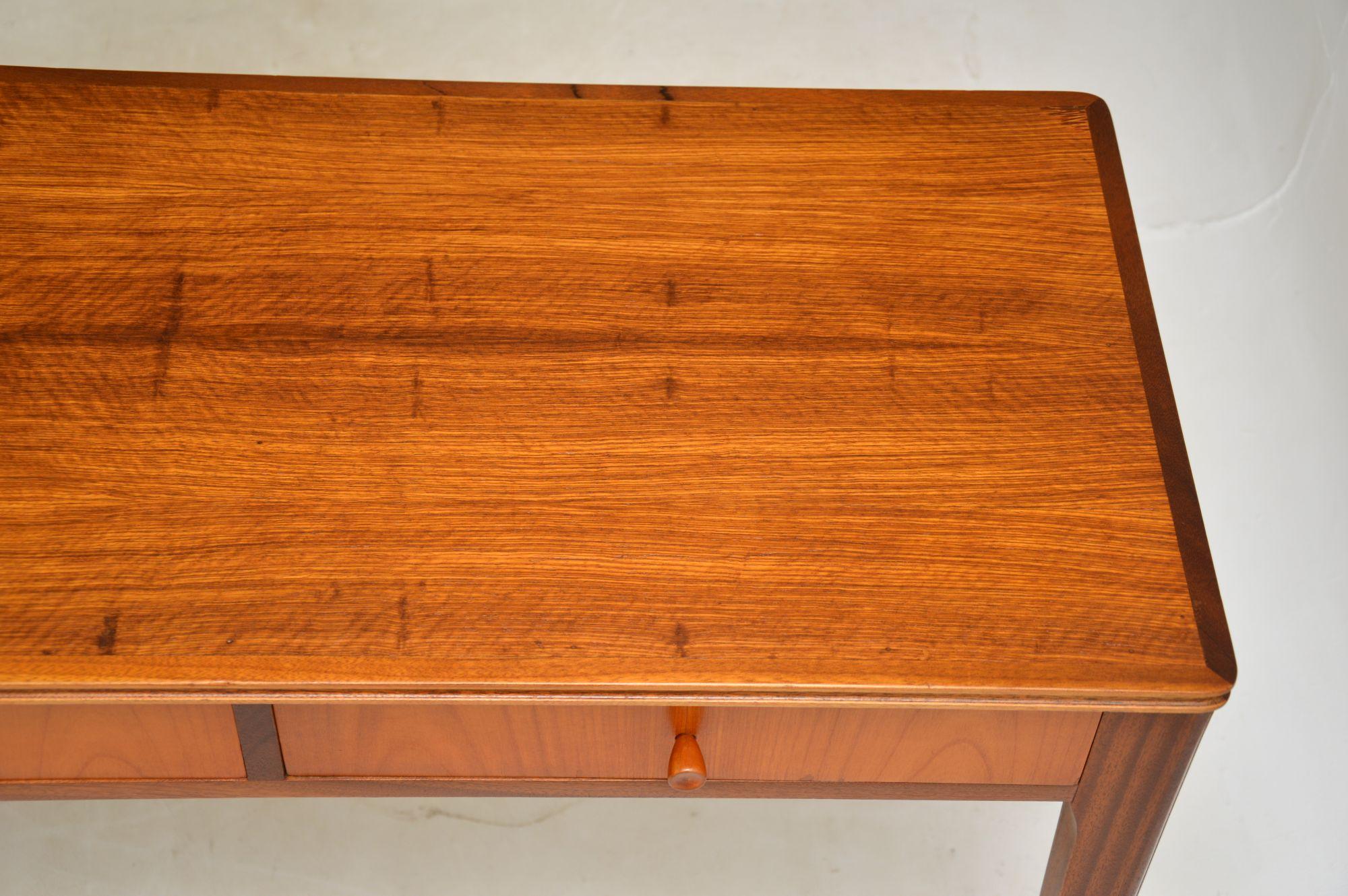 1960s Vintage Walnut & Teak Console Side Table / Desk 1