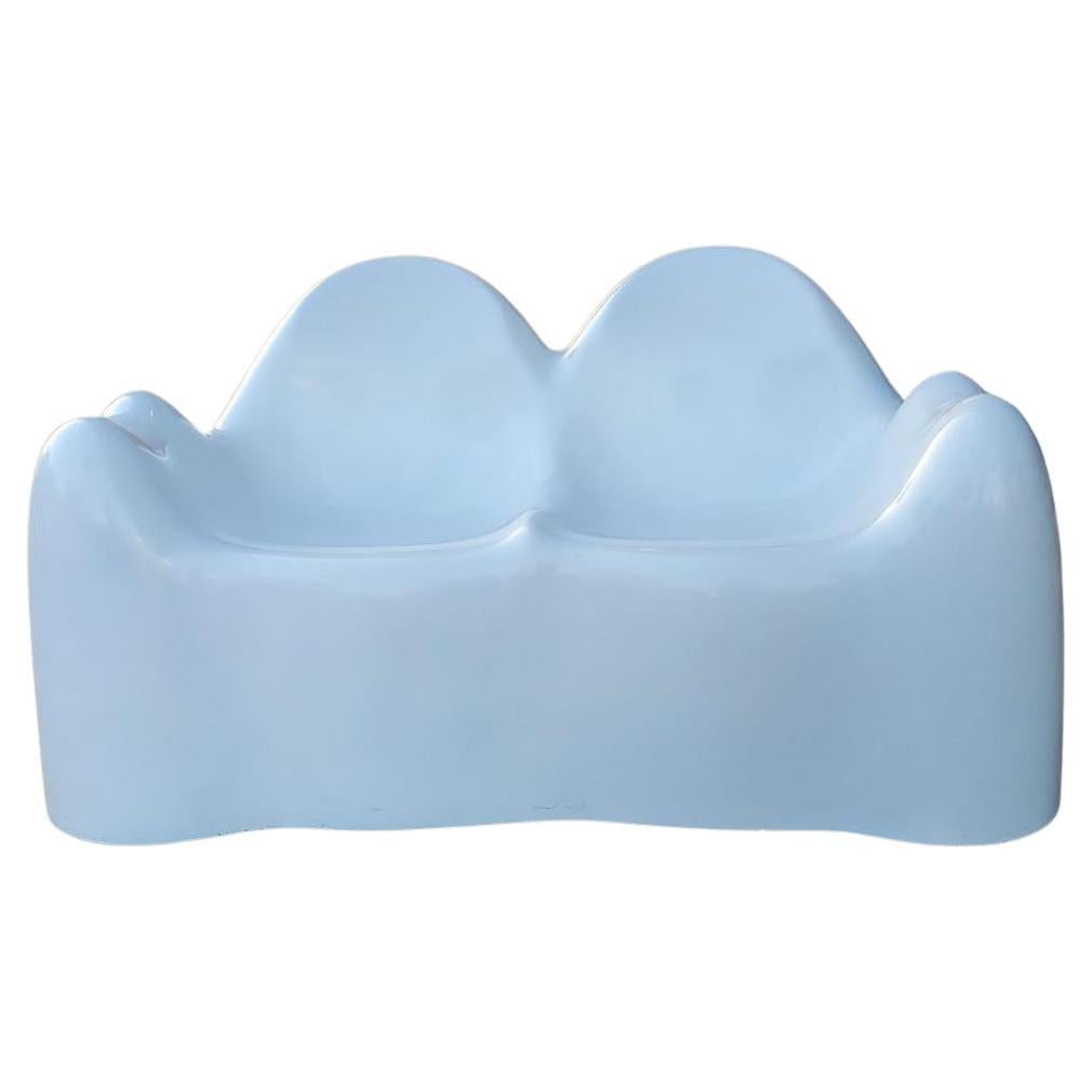 Wendell Castle Molar canapé vintage en fibre de verre blanche organique mi-siècle, années 1960