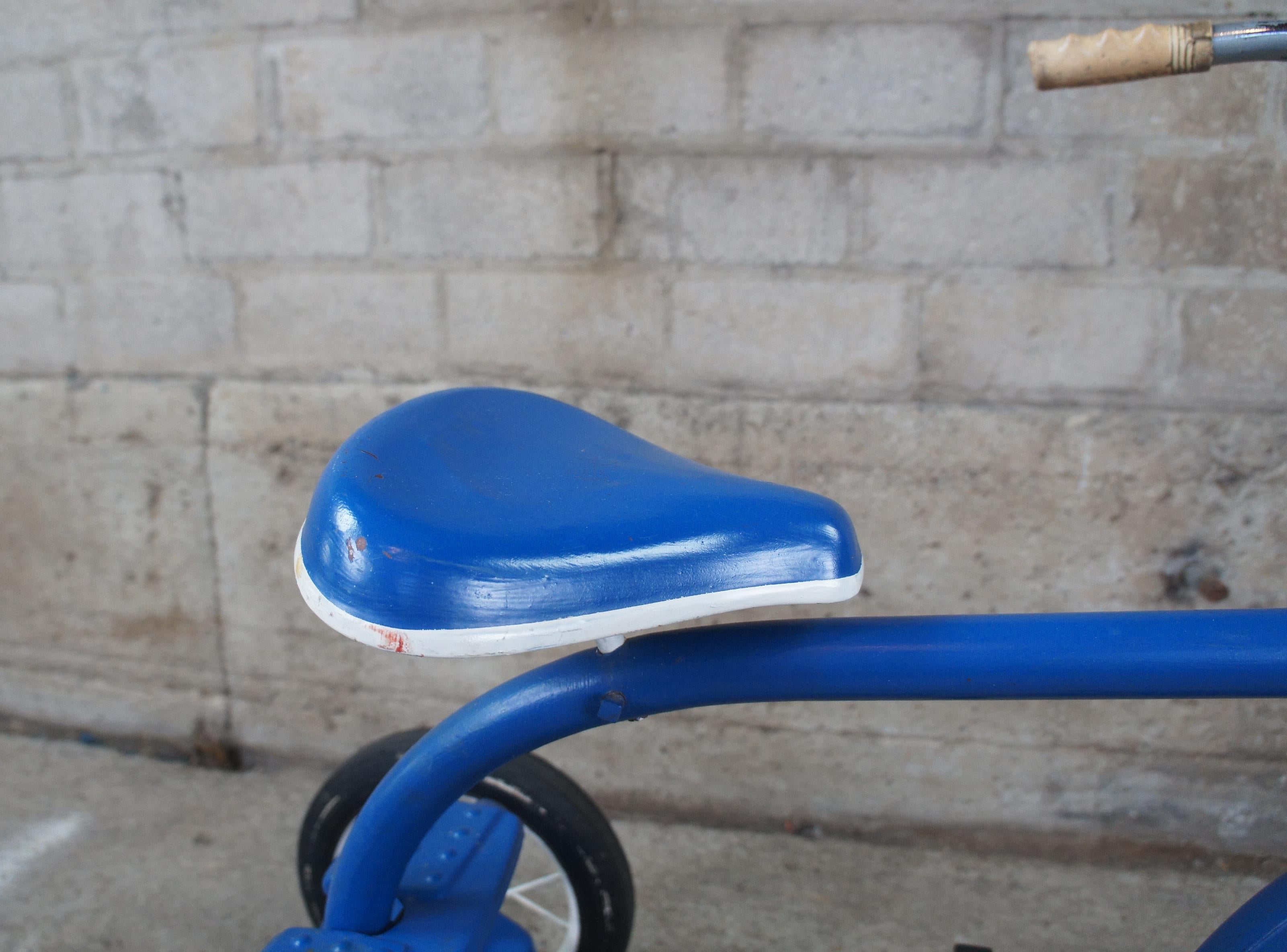 Metal 1960s Vintage Western Flyer Blue & White Childs Tricycle Pedal Bike Atomic