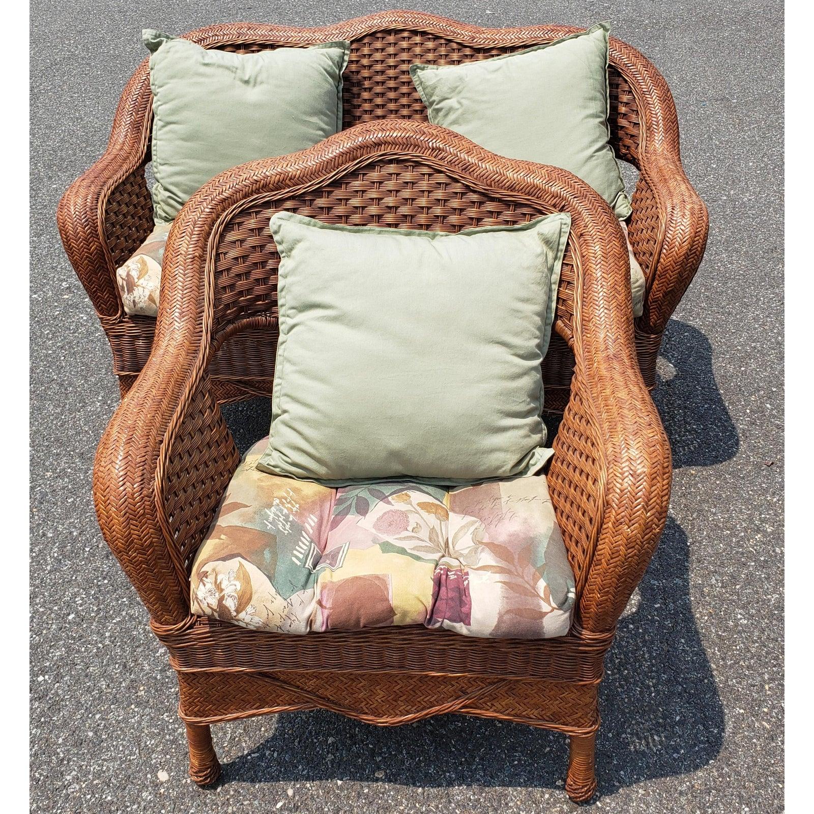 vintage rattan loveseat