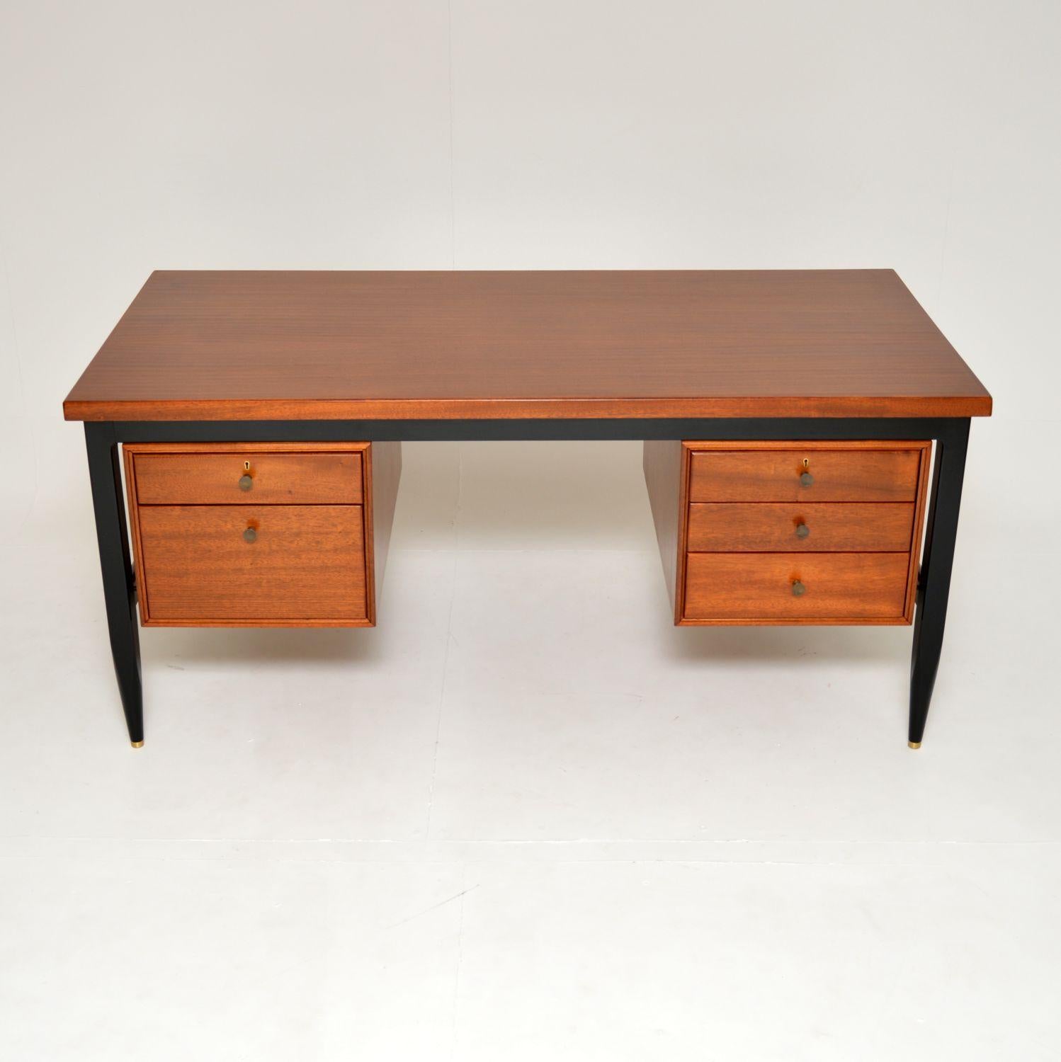 wood and brass desk