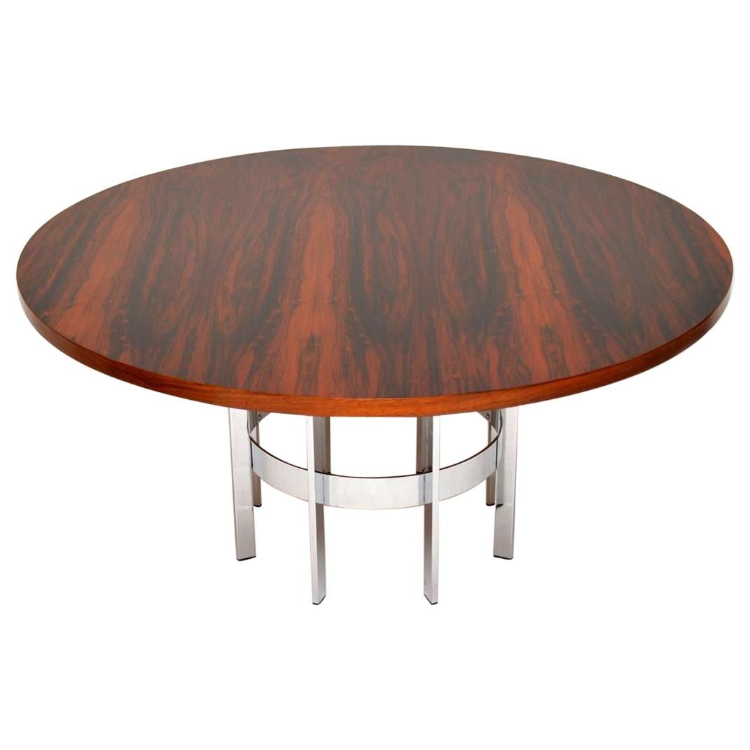 1960s Vintage Wood 
Chrome Dining Table by Merrow Associates