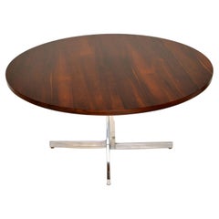 1960's Vintage Wood & Chrome Dining Table by Pieff