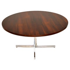 1960's Vintage Wood & Chrome Dining Table by Pieff