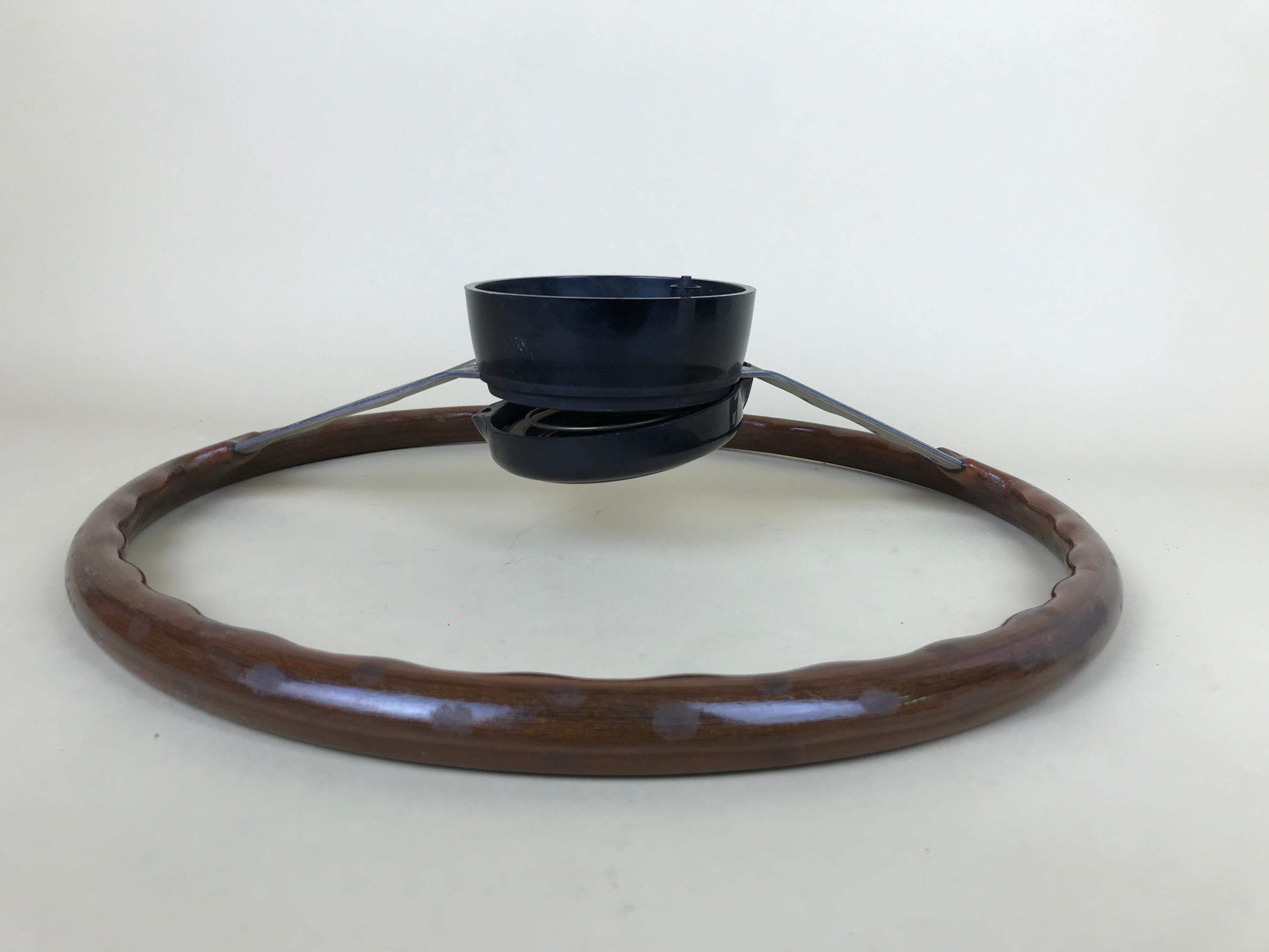 1960s Vintage Wooden and Metal Lancia Steering Wheel Made in Italy For Sale 9