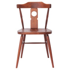 1960s Vintage Wooden Chair  Drevounia Czechoslovakia  Restored Turned Beech Di