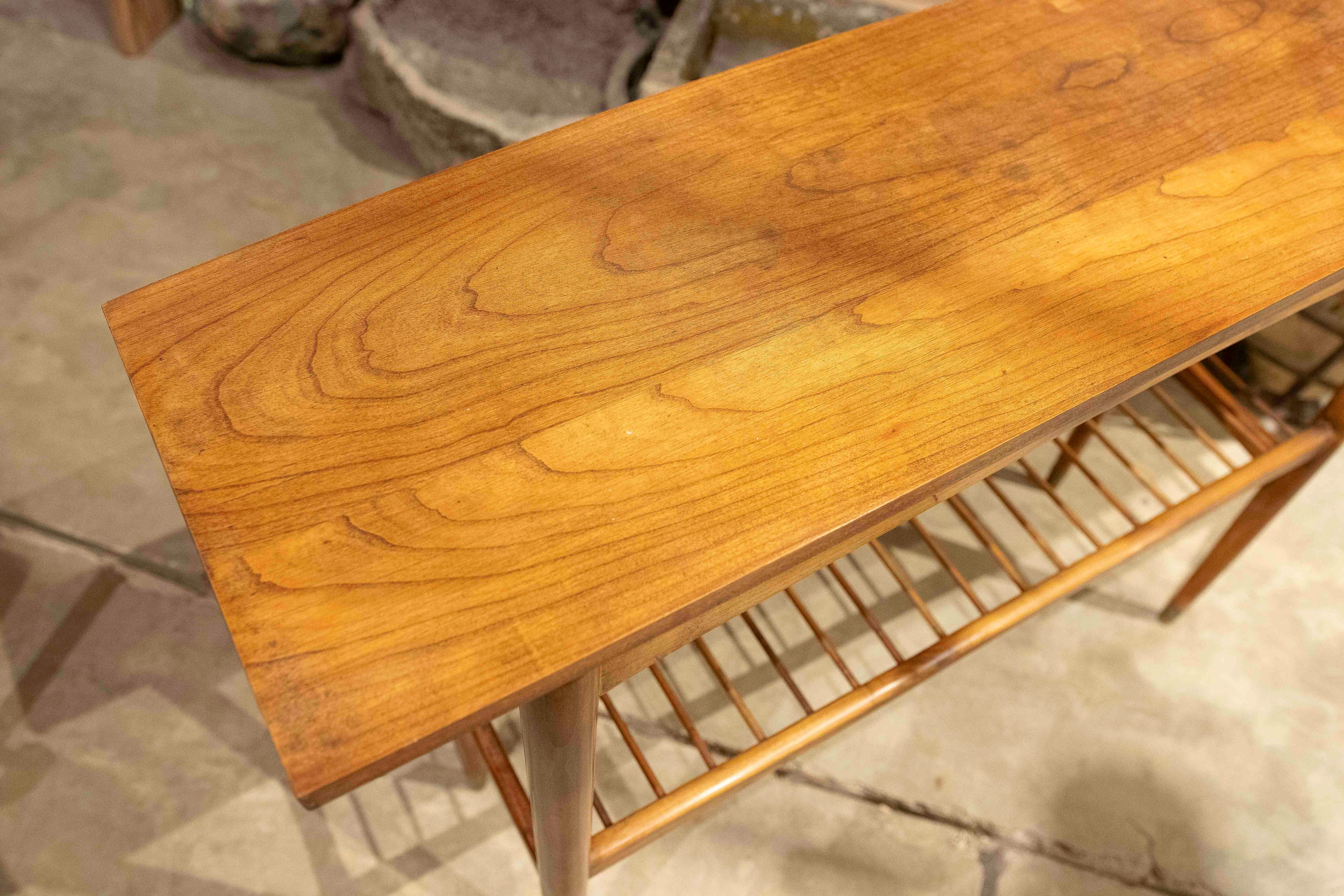 Mahogany 1960s Vintage Wooden Console with Lower Shelf For Sale