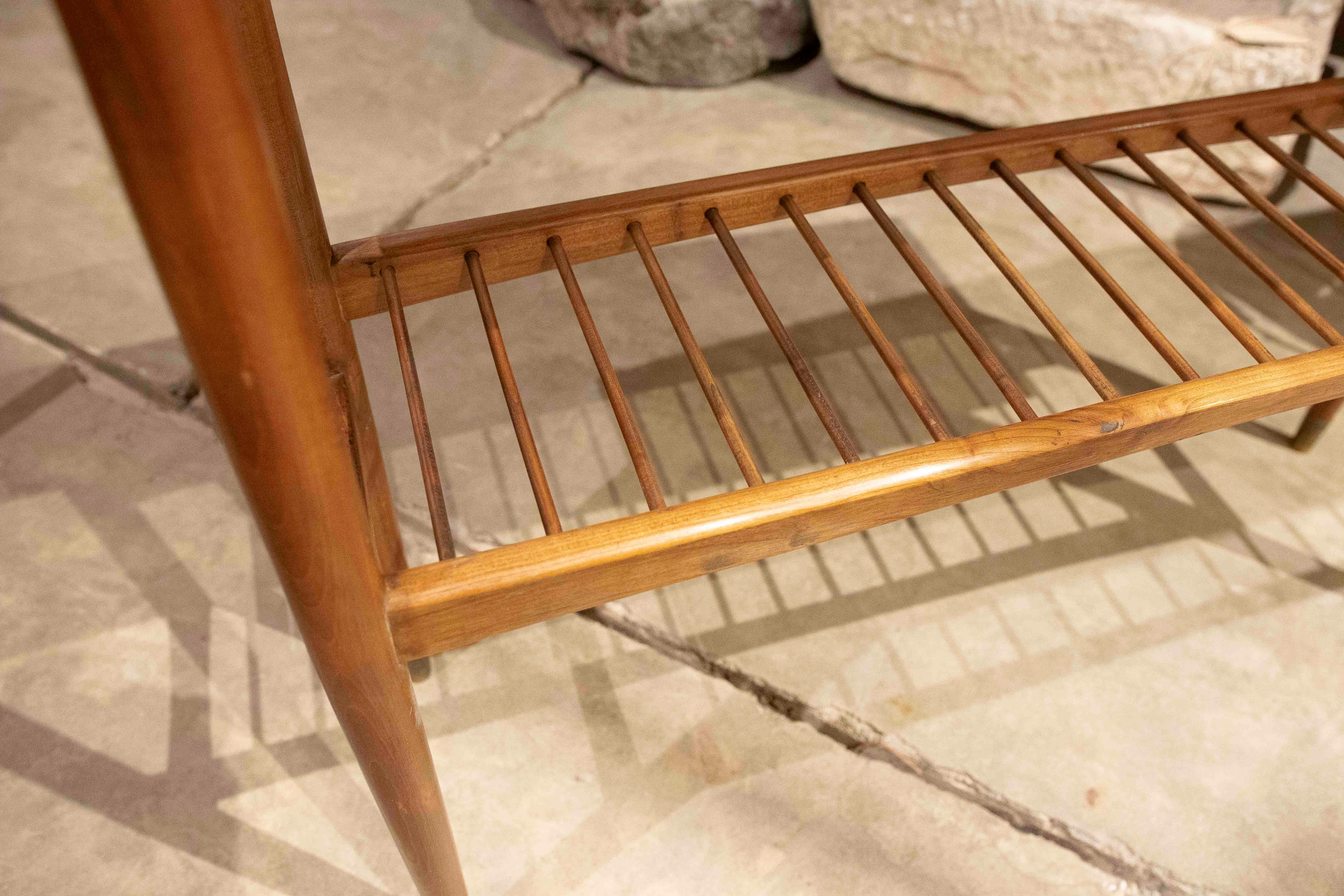 1960s Vintage Wooden Console with Lower Shelf For Sale 3