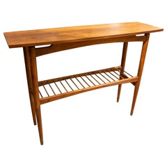 1960s Vintage Wooden Console with Lower Shelf