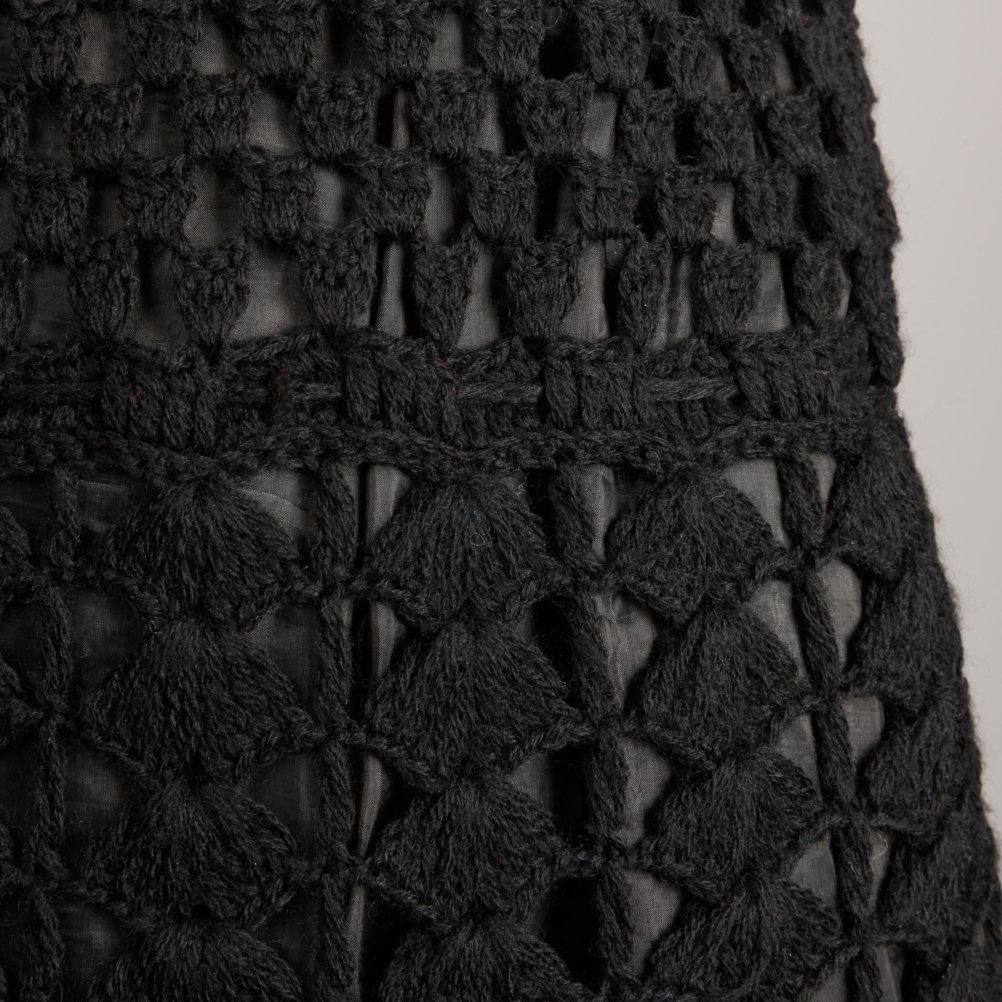 Women's 1960s Vintage Wool Hand Crochet Dress
