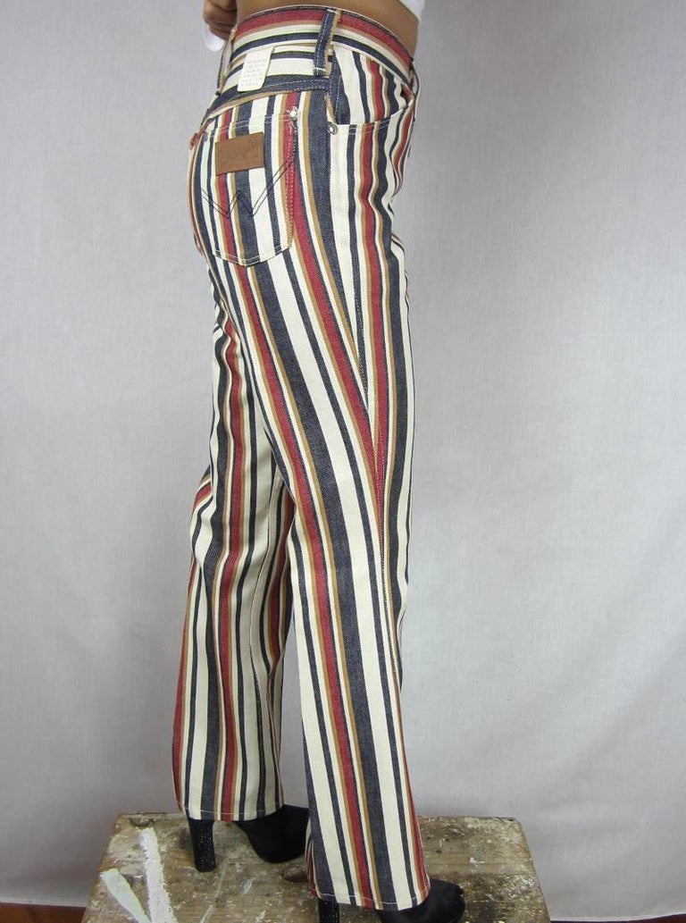 1960s Vintage Wrangler Jeans Hippie Striped button front, New Never Worn  For Sale at 1stDibs