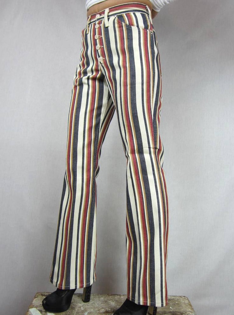 1960s Vintage Wrangler Jeans Hippie Striped button front, New Never Worn  For Sale at 1stDibs