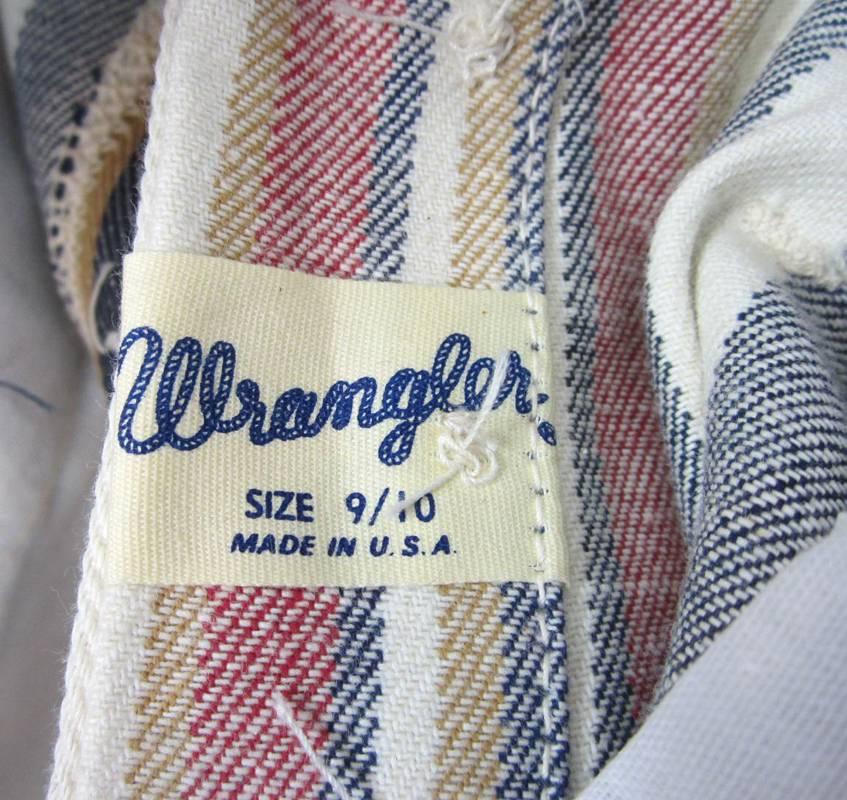 Women's 1960s Vintage Wrangler Jeans Hippie Striped button front, New Never Worn   For Sale