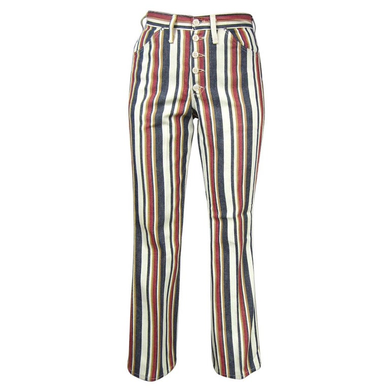 1960s Vintage Wrangler Jeans Hippie Striped button front, New