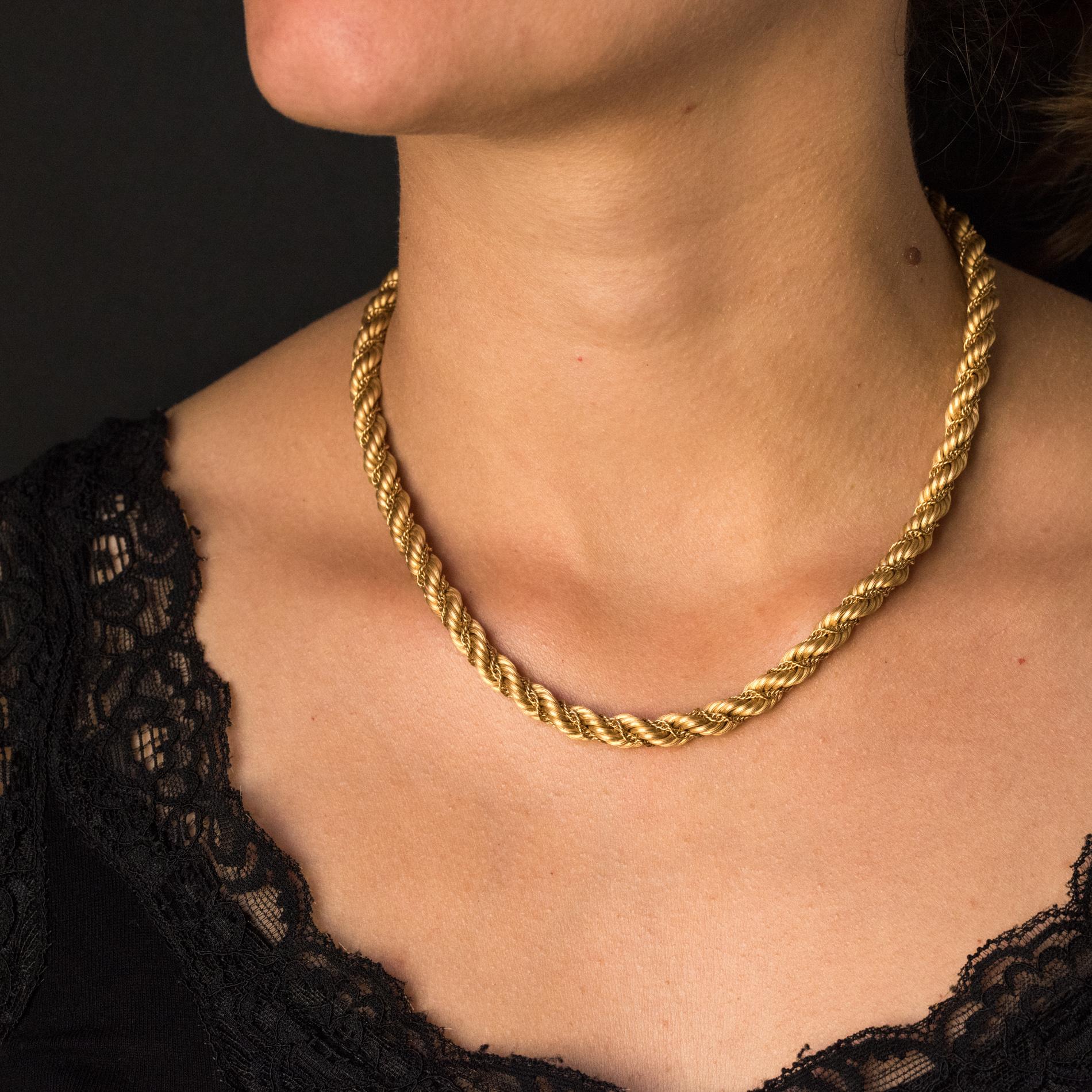 1960s Vintage Yellow Gold Braid Necklace
