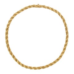 1960s Vintage Yellow Gold Braid Necklace