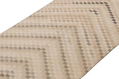 Vintage Zeki Müren Rug in Beige-Brown Geometric Patterns by Rug & Kilim