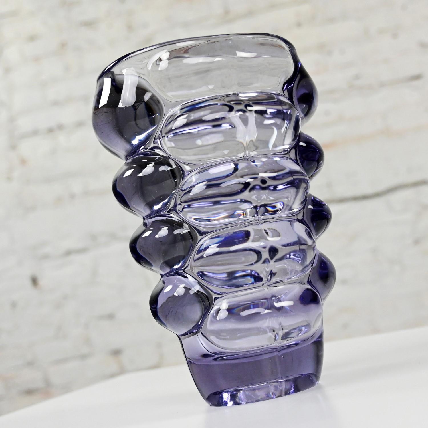 Violette böhmische Glasvase der 1960er Jahre Vladislav Urban für Hermanova Hut Sklo Union im Angebot 4