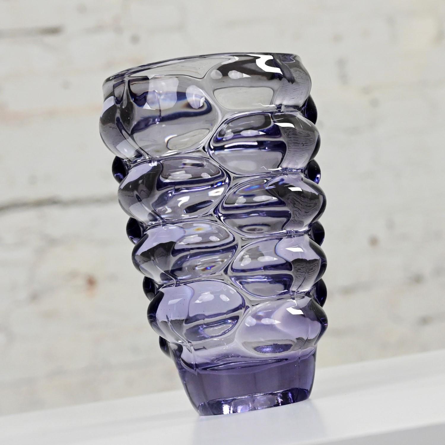 Violette böhmische Glasvase der 1960er Jahre Vladislav Urban für Hermanova Hut Sklo Union im Angebot 2