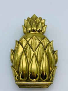 1960s Virginia Metalcrafters Brass Pineapple Door Knocker