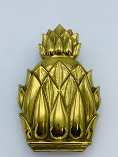 1960s Virginia Metalcrafters Brass Pineapple Door Knocker, 'Newport #4022'