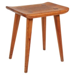 1960's ‘Visingsö’ Pinewood stool by Carl Malmsten