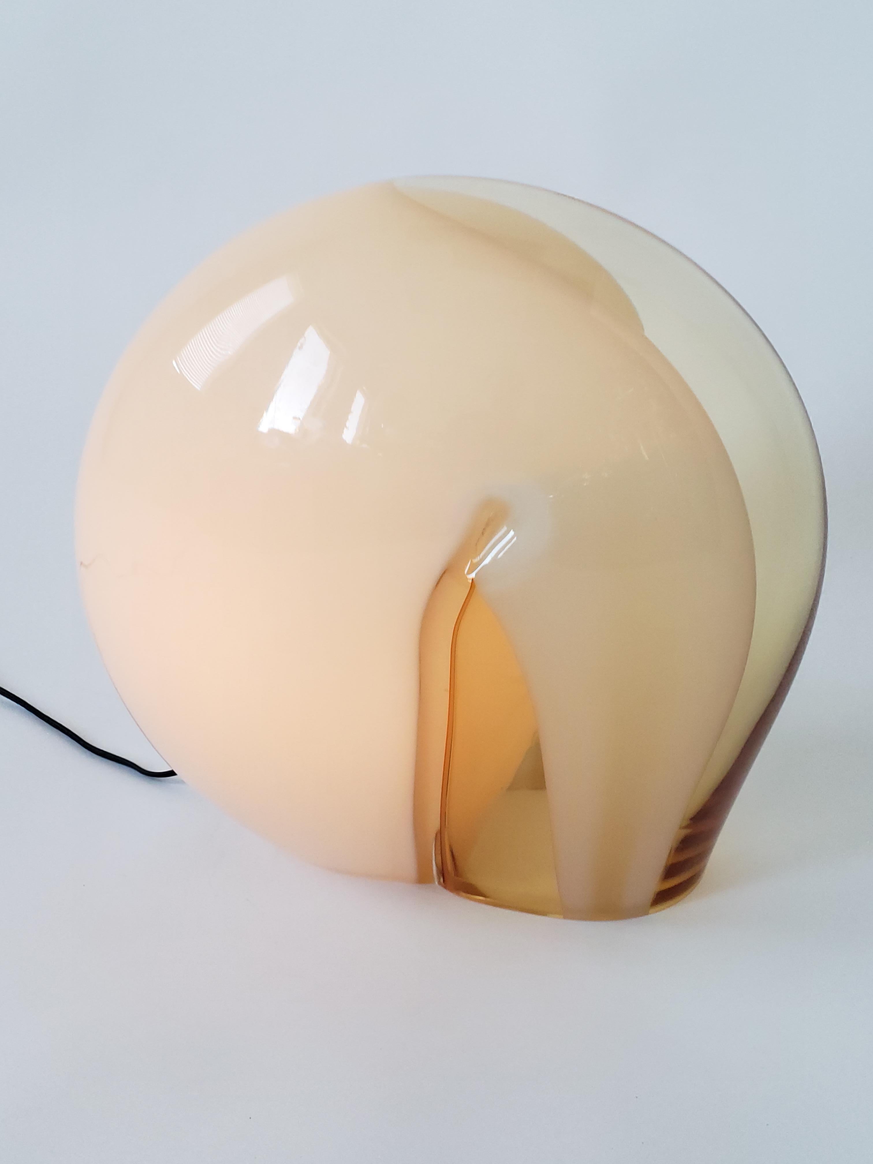 1960s Vistosi Sculptural Thick Glass Table Lamp, Italy 2