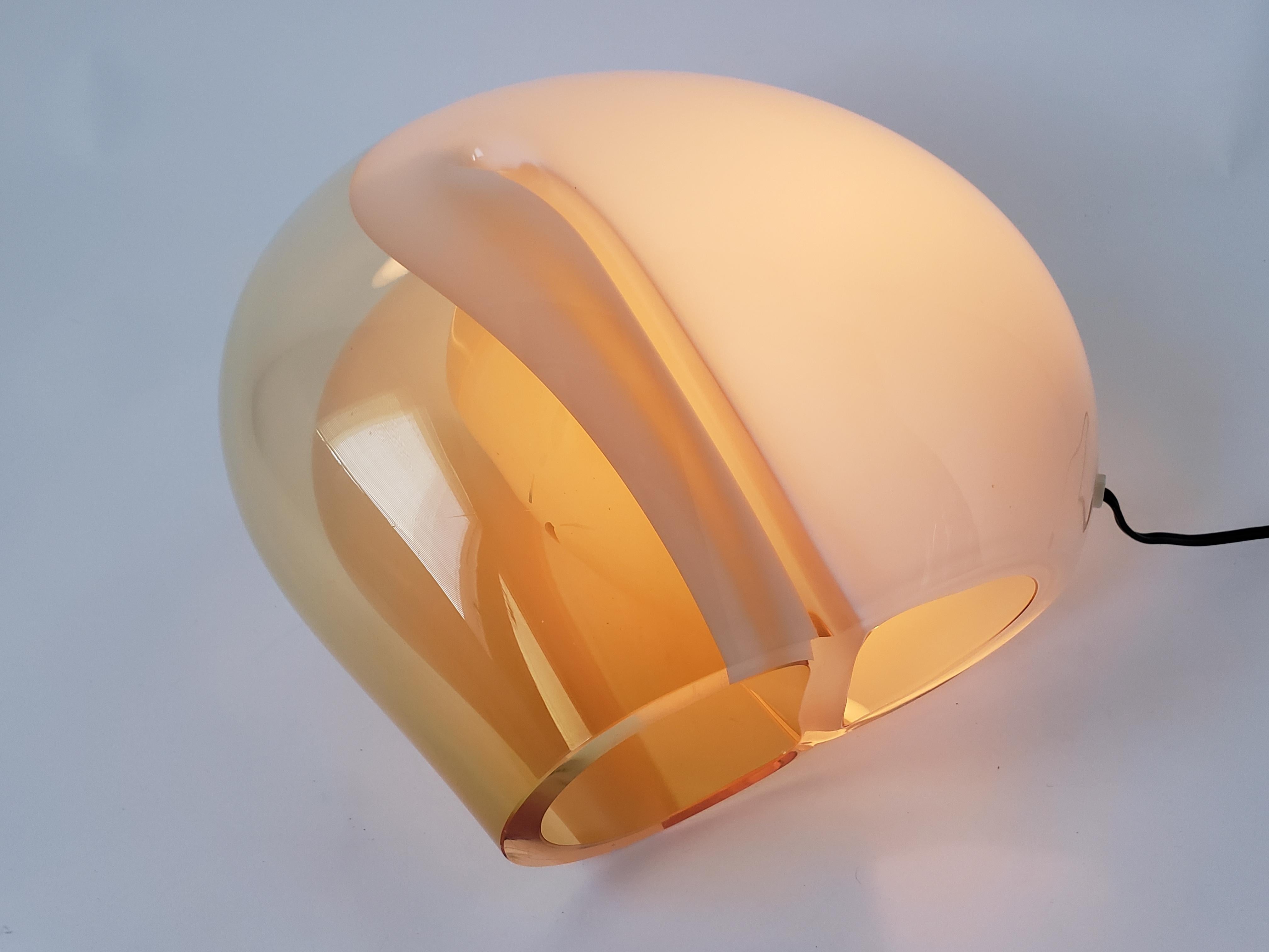 1960s Vistosi Sculptural Thick Glass Table Lamp, Italy 3
