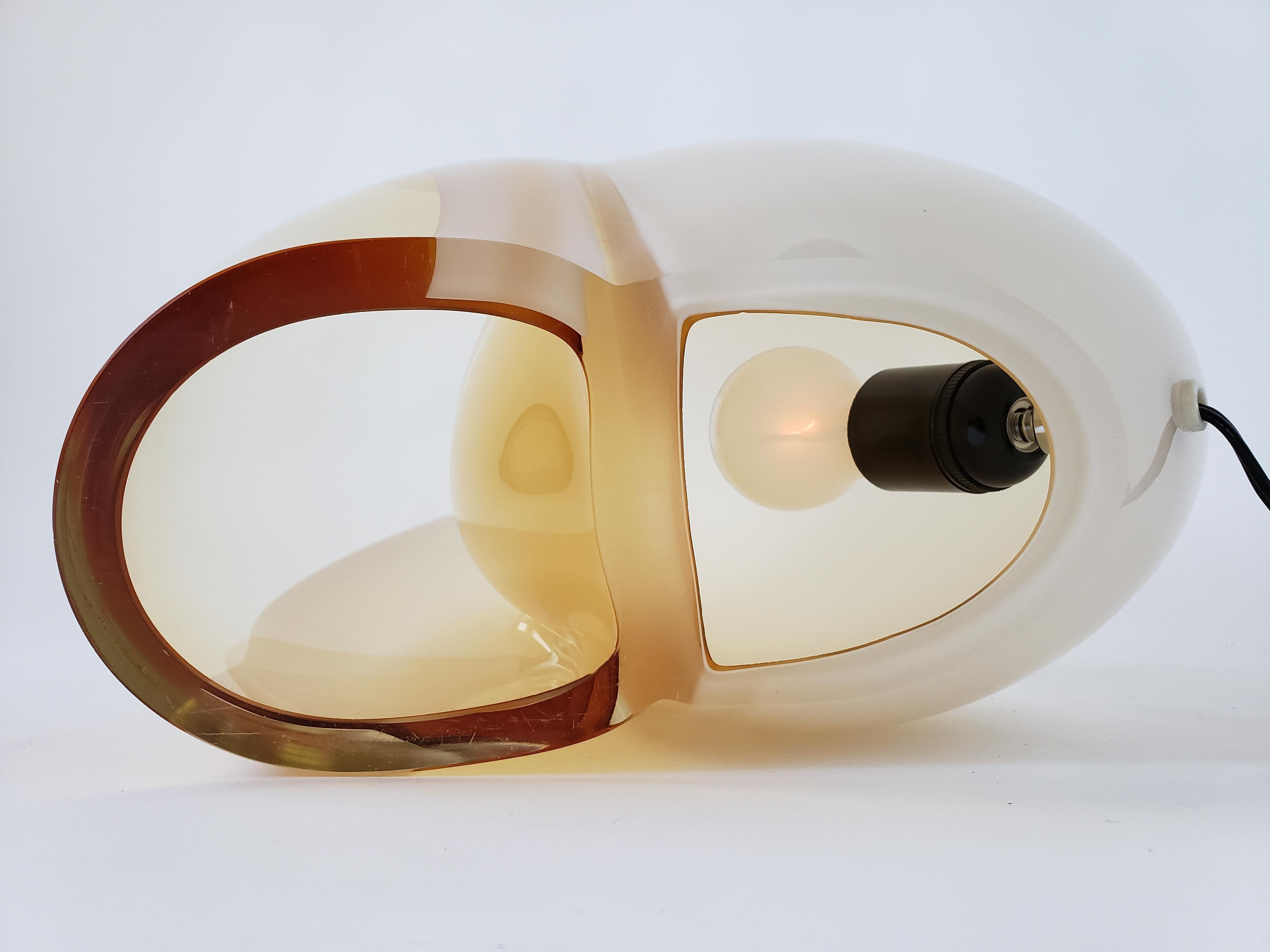1960s Vistosi Sculptural Thick Glass Table Lamp, Italy 5