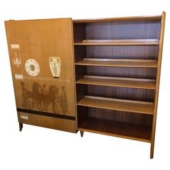 1960s Vittorio Dassi Mid-Century Modern Bookcase and Wardrobe