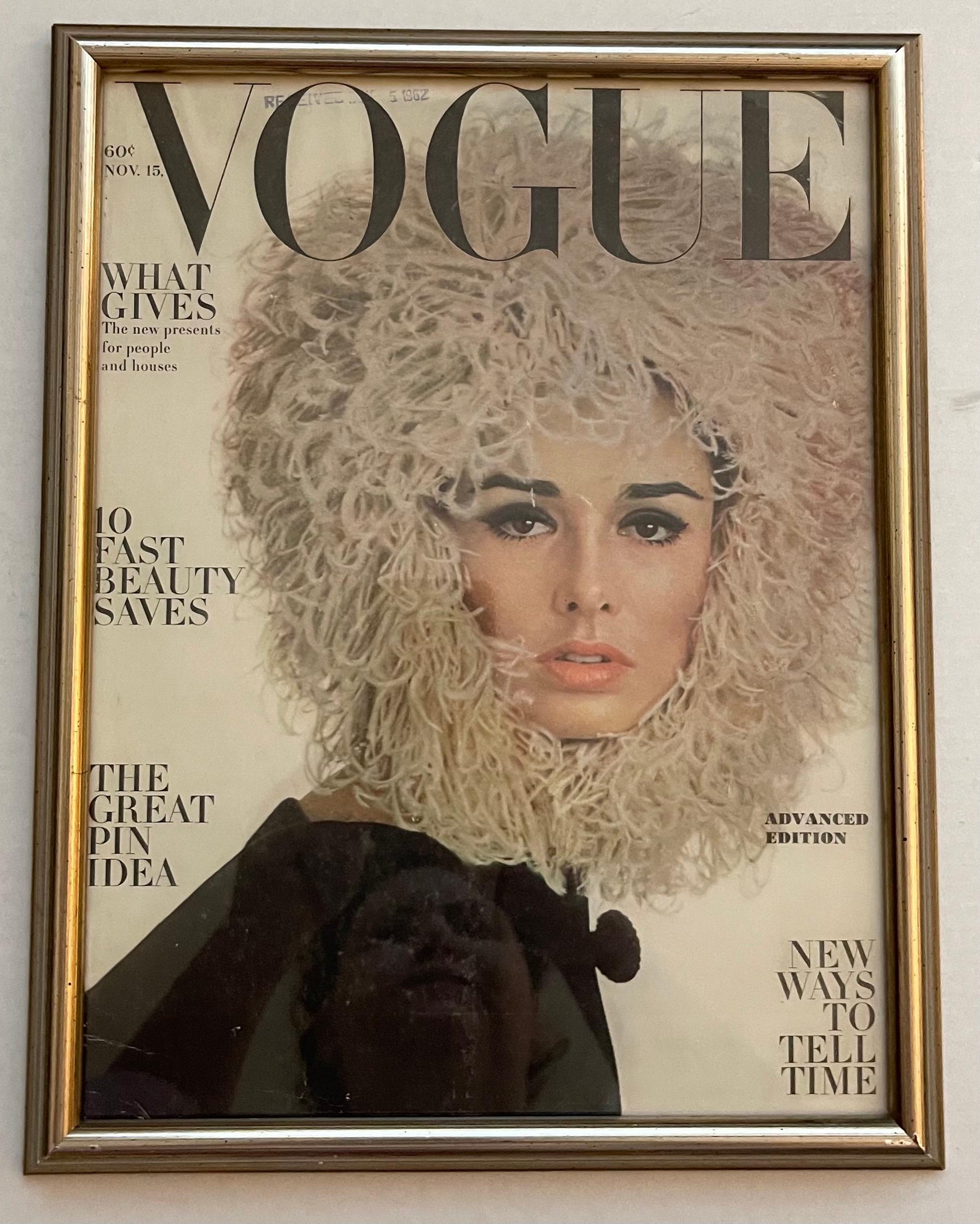 Mid-20th Century 1960s Vogue Magazine Framed Covers, Set of 3