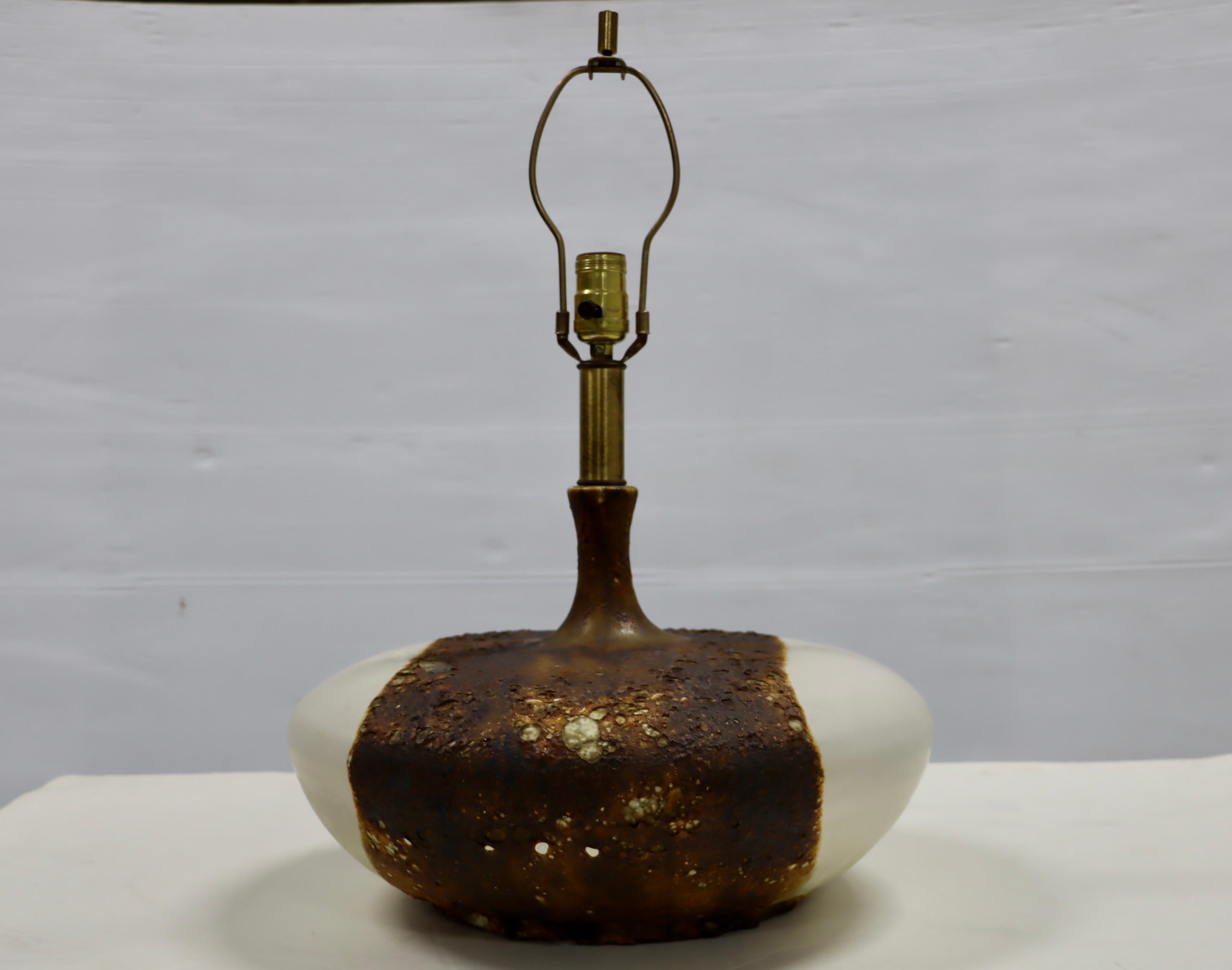 1960's Volcanic Lava Glazed Table Lamp  For Sale 3