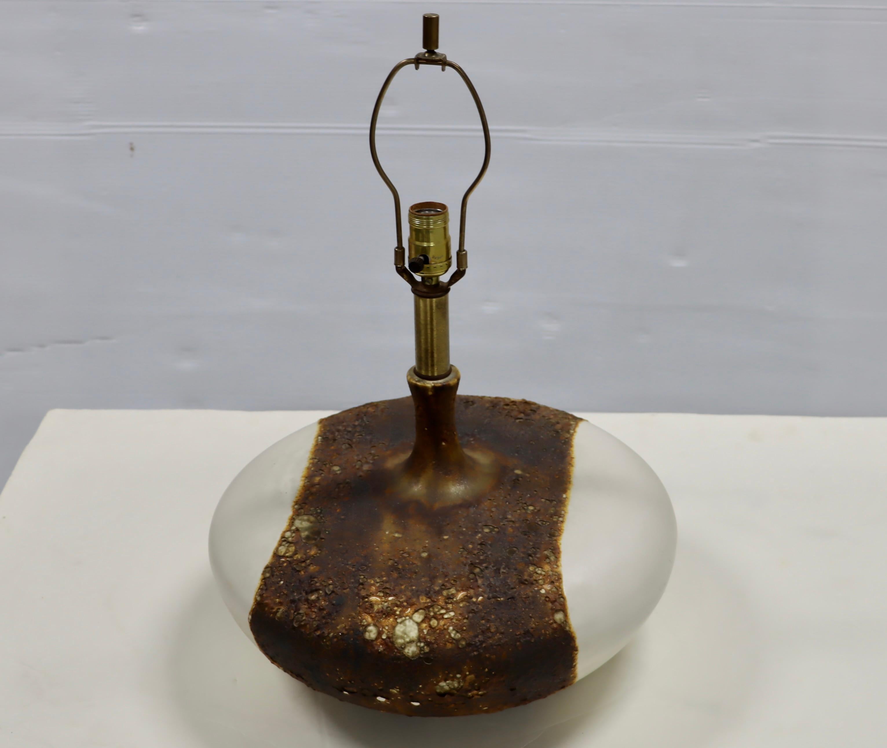 1960's Volcanic Lava Glazed Table Lamp  For Sale 4