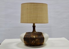 1960's Volcanic Lava Glazed Table Lamp