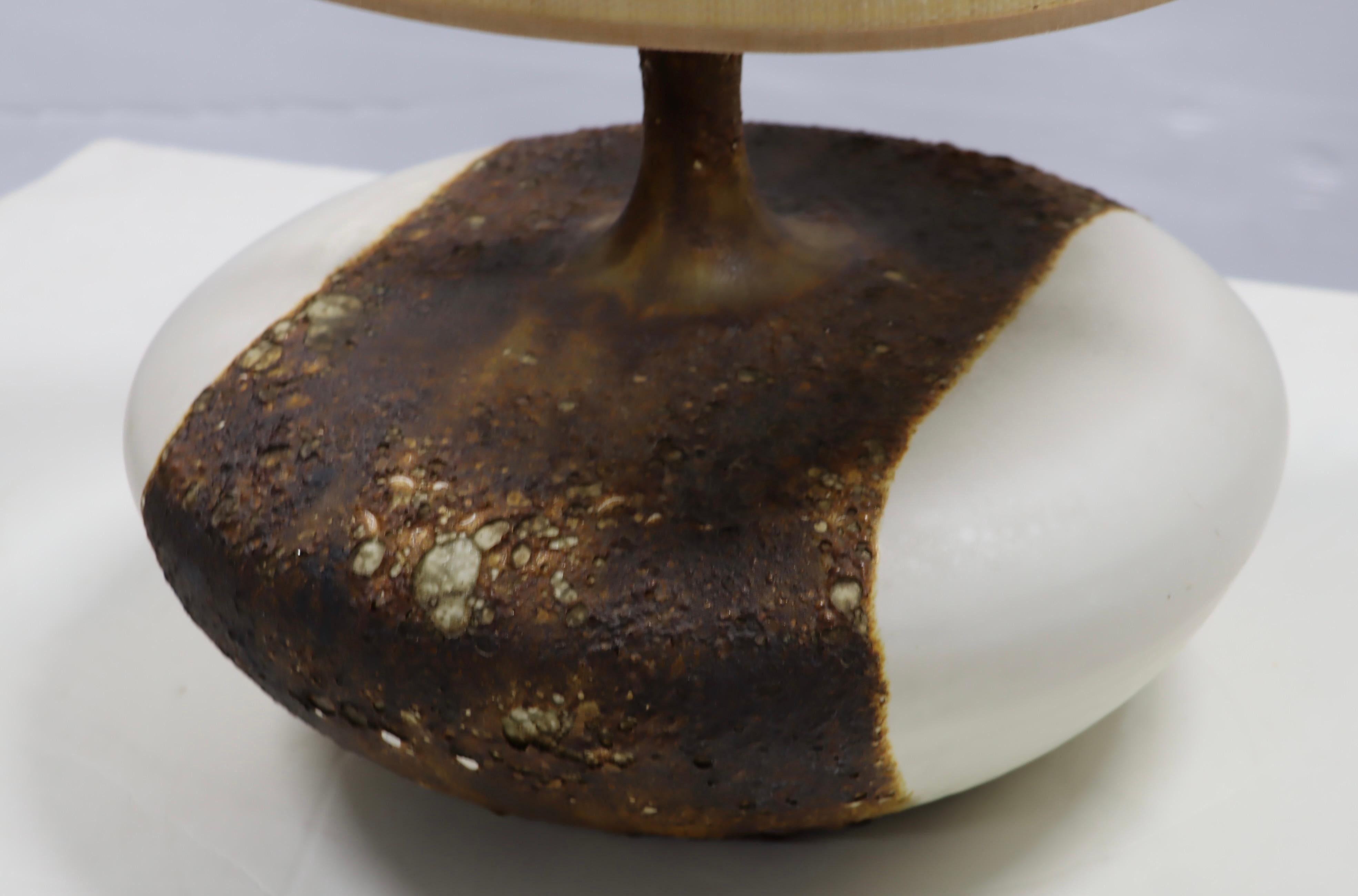 1960's Volcanic Lava Glazed Table Lamp  In Good Condition For Sale In New York, NY