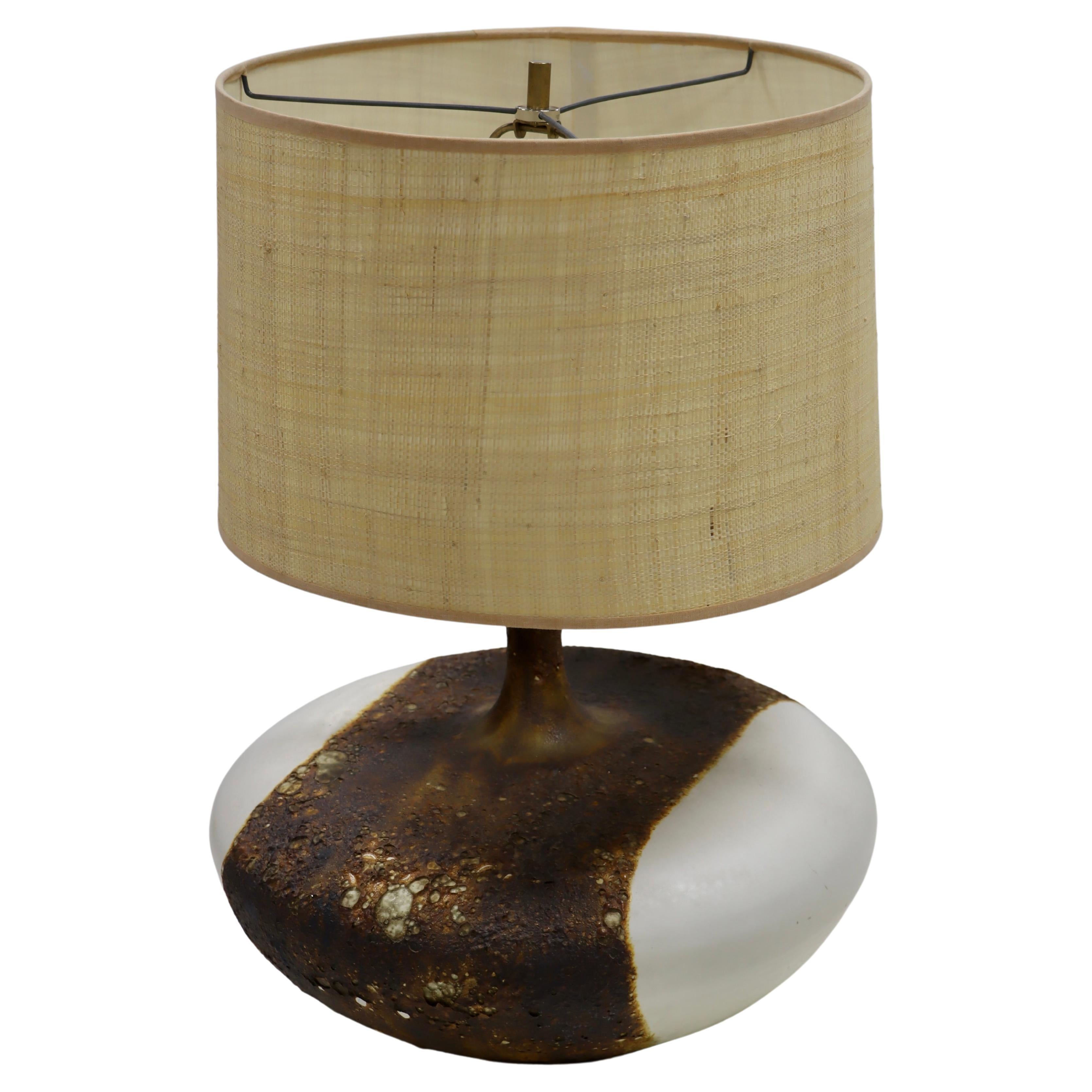 1960's Volcanic Lava Glazed Table Lamp